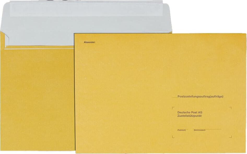 Postzustellungstaschen B5 ZU8251, Haftstreifen, gelb, Pack 500 Stück