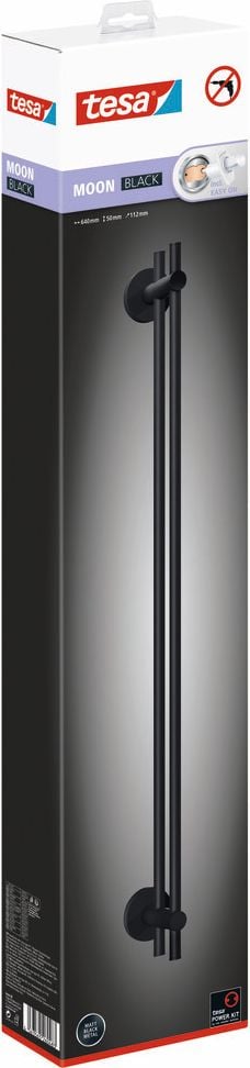 Handtuchstange Tesa MOON BLACK 40621-00000-00, 11,2x64x5cm, mattschwarz pulverbeschichtetes Metall