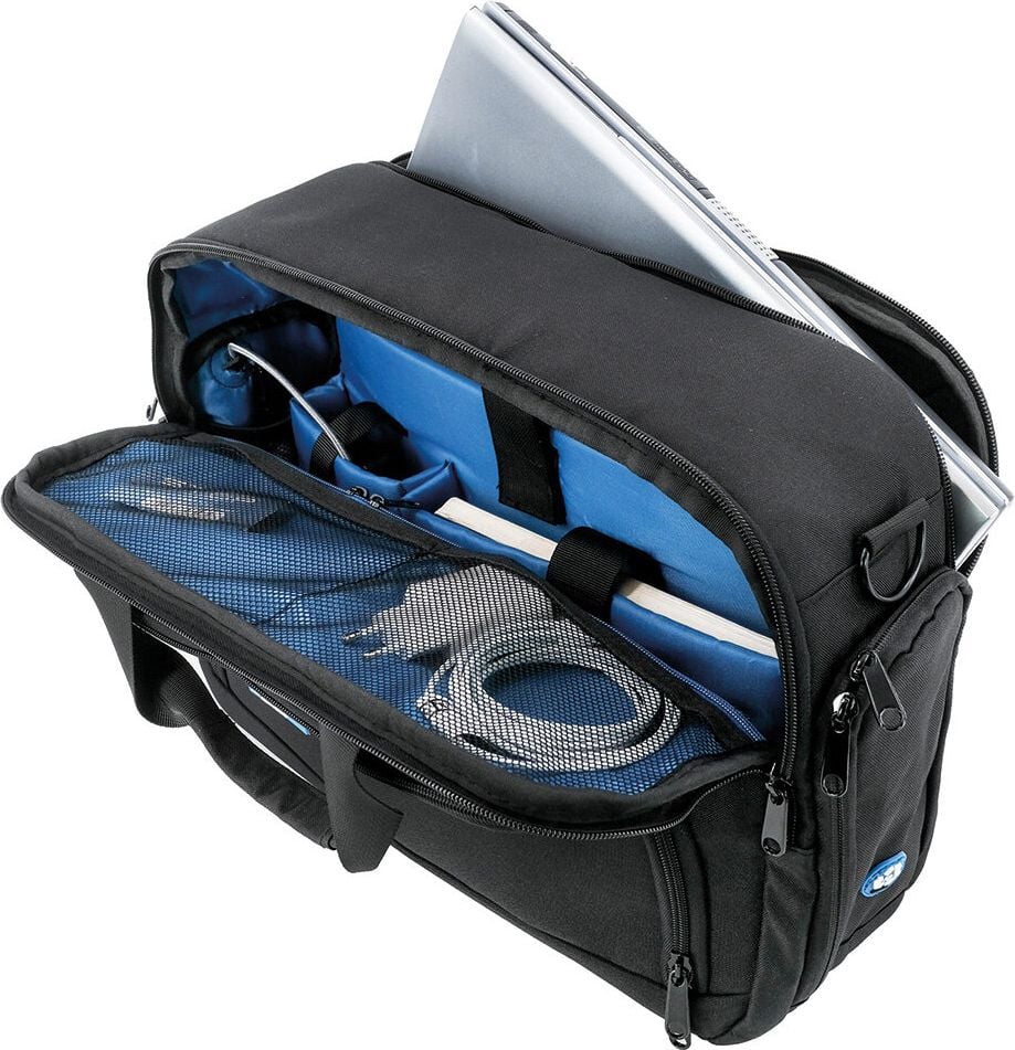 Notebooktasche Stop Ocean Plastic 3in1 Lockerbag NIAS 46203, bis 15,6 Zoll, abnehmbarer Schulterriemen, Tragegriffe, Trolley-Befestigung, Rucksackfunktion, schwarz