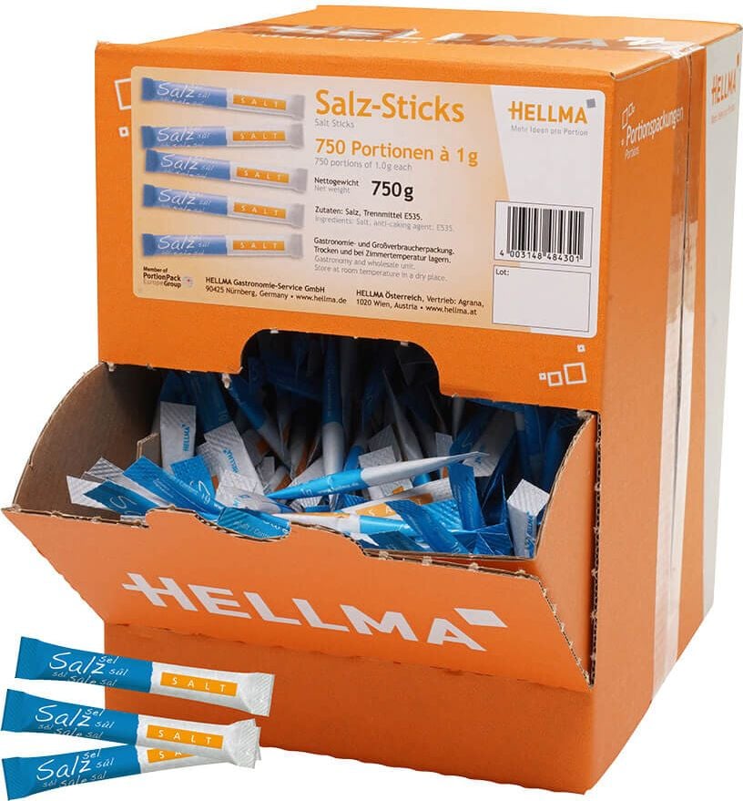 Hellma Salz-Sticks 60000118, Pack 750 Portionen / 1 g
