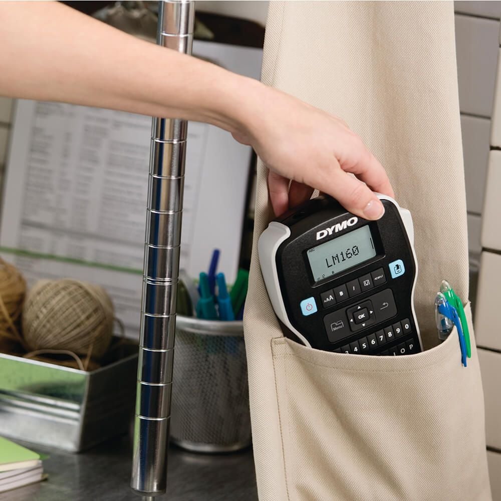 Dymo Labelmanager 160 2174611, für D1-Beschriftungsbänder 6-12mm,
QWERTZ-Tastatur, LCD-Display