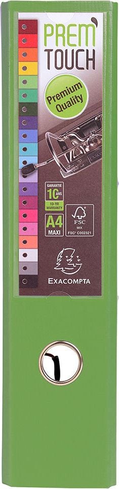 Ordner A4 Exacompta Prem Touch 533E, 80mm, PP, A4 Überbreite, 8cm Rücken, PP-Folie, gelb