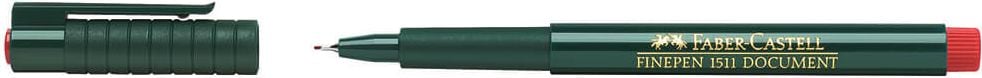 Fineliner Faber-Castell Finepen 1511, 0,4mm, Metallspitze, dokumentenecht, rot