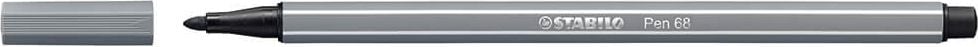 Fasermaler STABILO Pen 68, ca. 1mm, Rundspitze, Einzelstift, dunkelgrau
