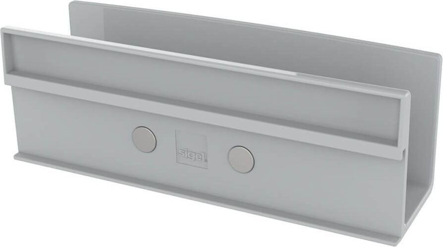 Glasboard-Ablagefach Sigel GL803, 160x54x43mm, Kunststoff, mit magnetischem Clip, anthrazit, anthrazit