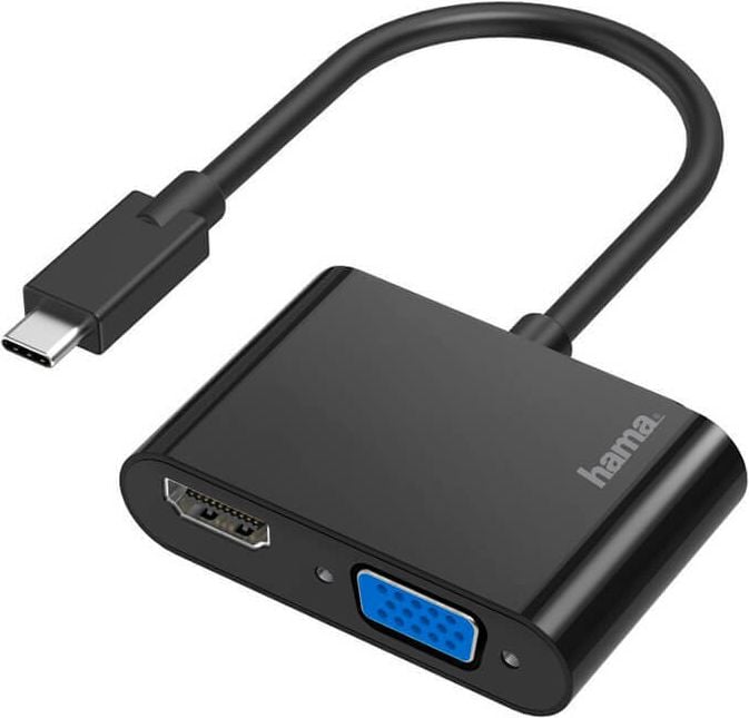 Monitoradapter Hama 00200313, USB-C-Stecker /VGA & HDMI-Buchse, Ultra-HD
4K, schwarz