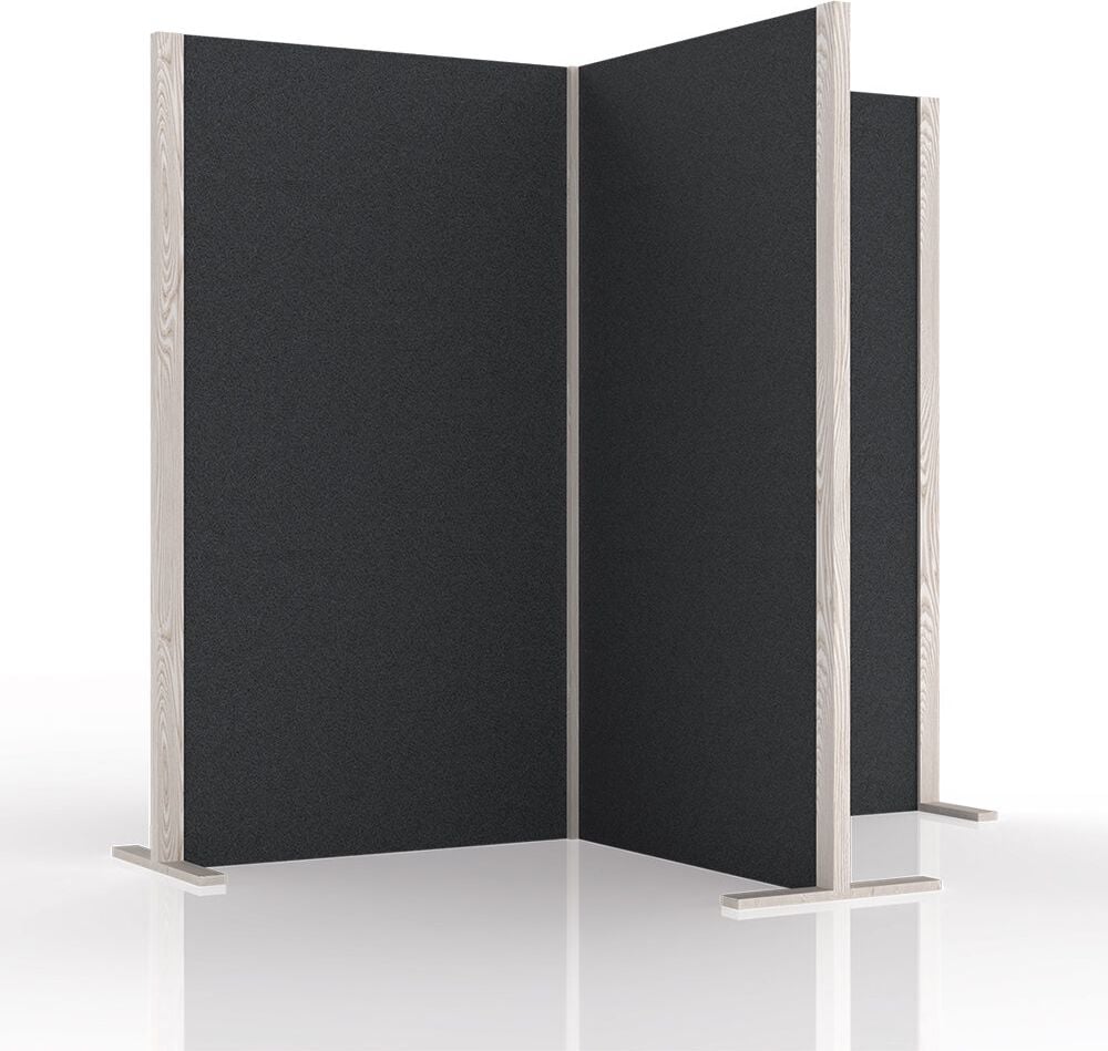 Stellwand Magnetoplan Akustik-Trennwand Wood Series Cube, 210x180cm, Pinboard, Akustik-Element aus Filz, flammhemmend, Schallreduktion, blau