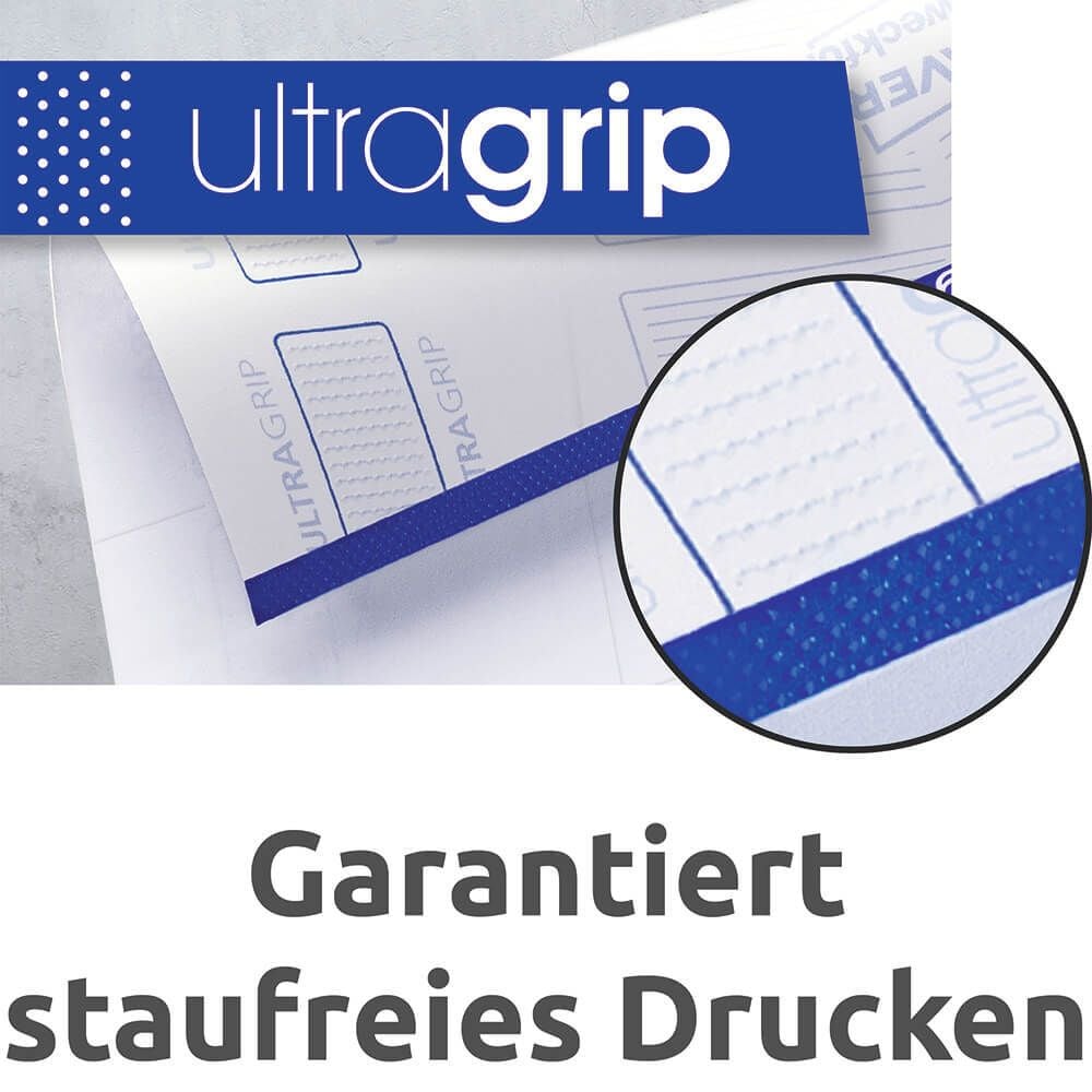 Rückenschilder Zweckform L4760-100 ultragrip, schmal/kurz, 192x38mm, auf A4, weiß, Pack
100 Blatt/700 Stück