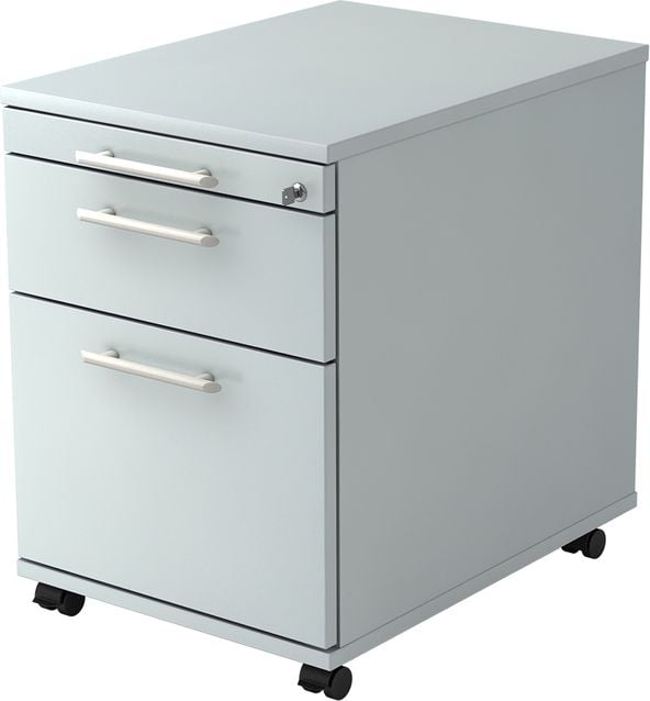 Rollcontainer Hammerbacher Solid AC 20RE, 42,8x58x59cm (BxTxH), 2
Schübe, Relinggriff, grau