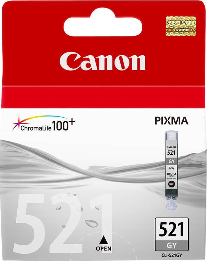 Canon Tintenpatrone CLI-521GY, grau,(2937B001), 9ml