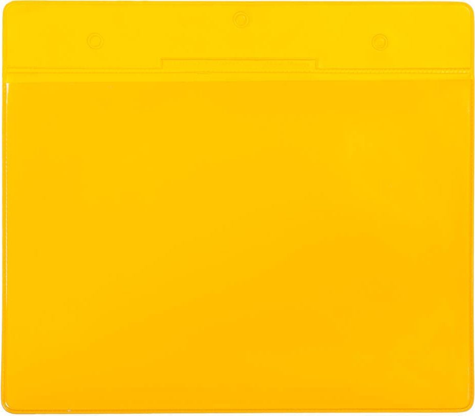 Gitterboxtaschen tarifold Kennzeichnungshülle 16224, A5 quer, magnetisch, ohne Lasche, PVC,
Pack 10 Stück, gelb