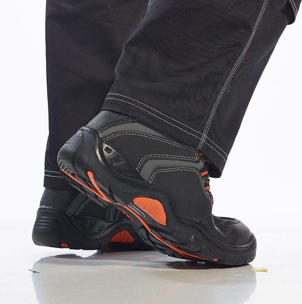 Sicherheitsstiefel Portwest Compositelite Operis S3 HRO FC60, Schnürstiefel, PUR/Gummi-Sohle, metallfreie
Zehenschutzkappe, schwarz/orange, Größe 48