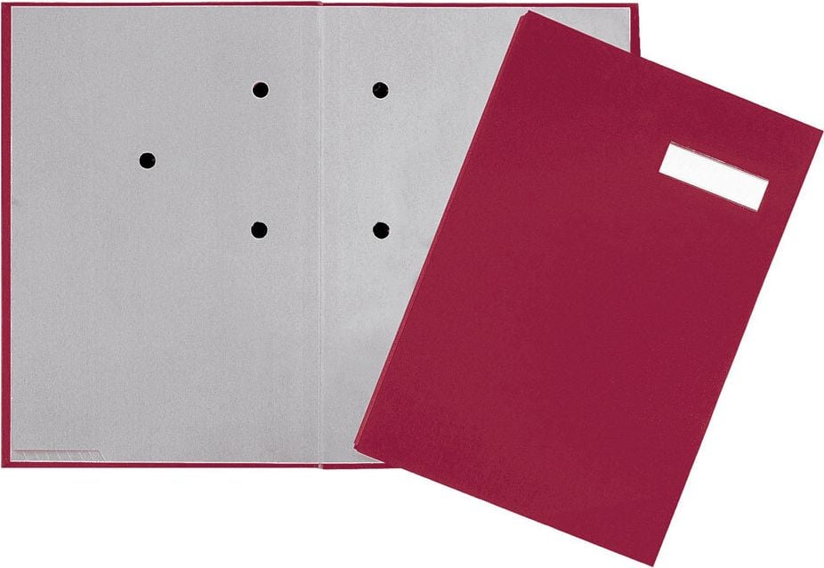 Unterschriftsmappen Pagna 24191, A4, Leineneinband, 20 Fächer, rot