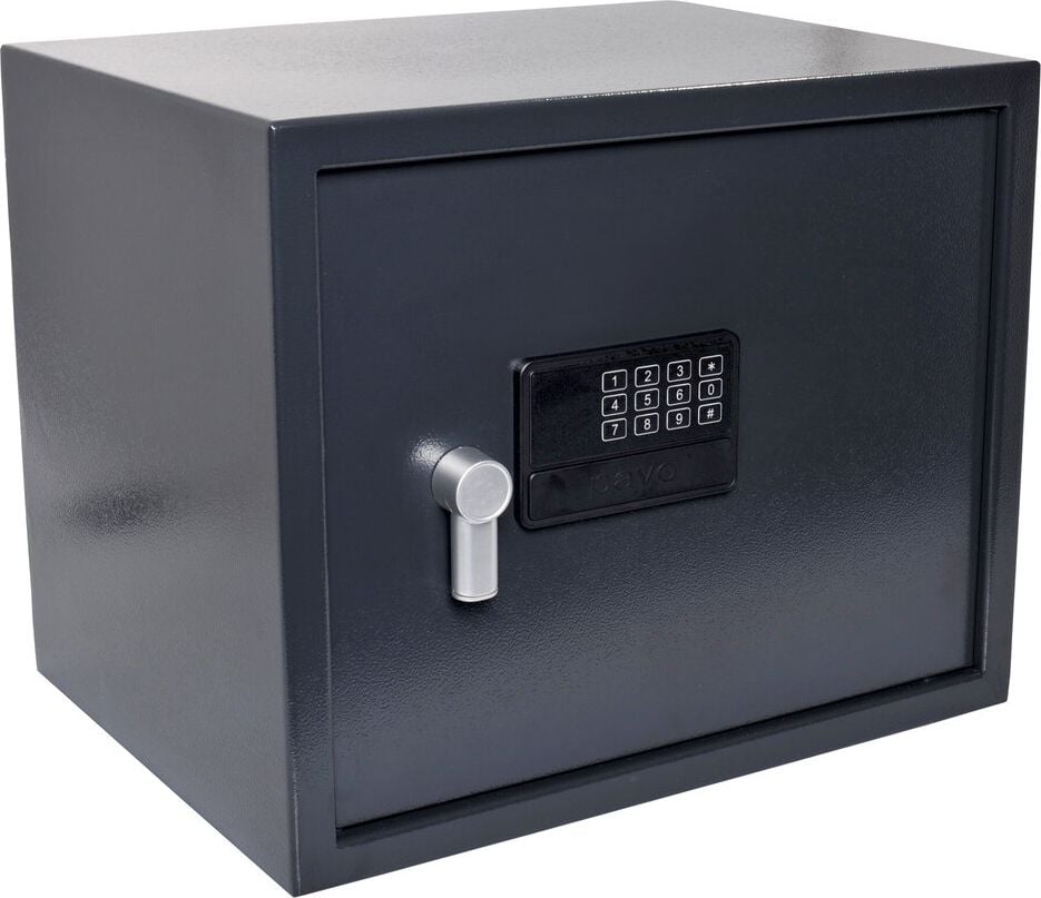 Tresor pavo Größe L 8054350, 43x36x31cm,15kg, Elektronik-Zahlenschloss, 2 Notschlüssel, 35 Liter Volumen, dunkelgrau