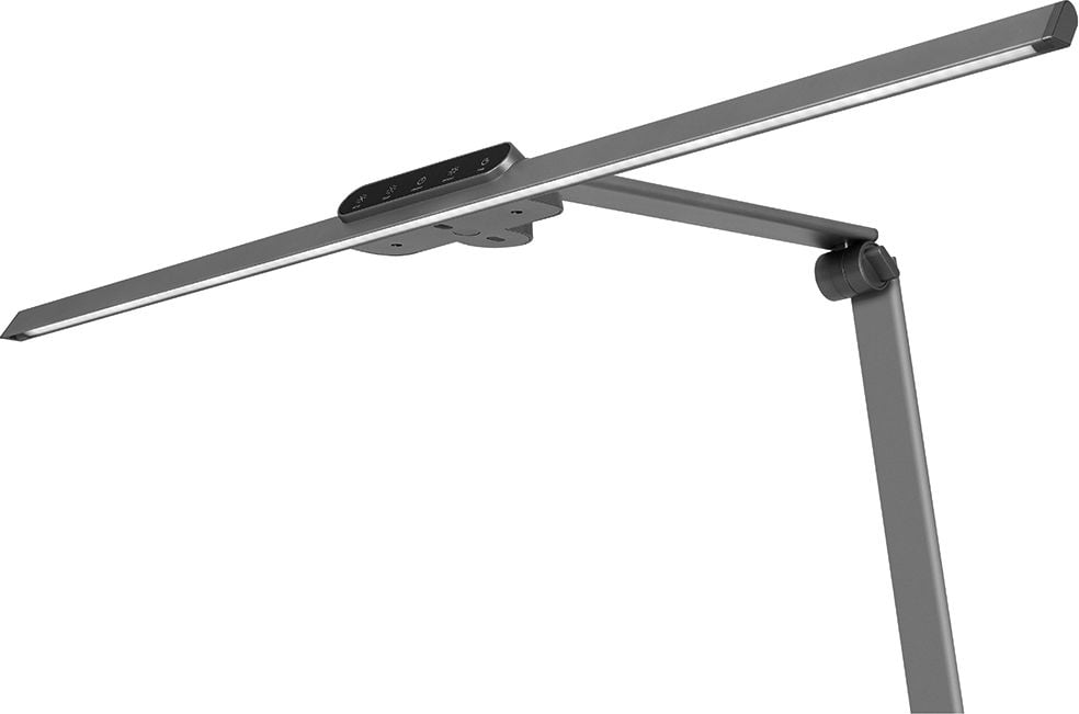 LED-Schreibtischleuchten Hansa Flow 41-5011.201, 18 W LED (warmweiß-tageslichtweiß), 1000lm, 5 Farbtemperaturen, stufenlos dimmbar, Tischklemme, anthrazit, schwarz