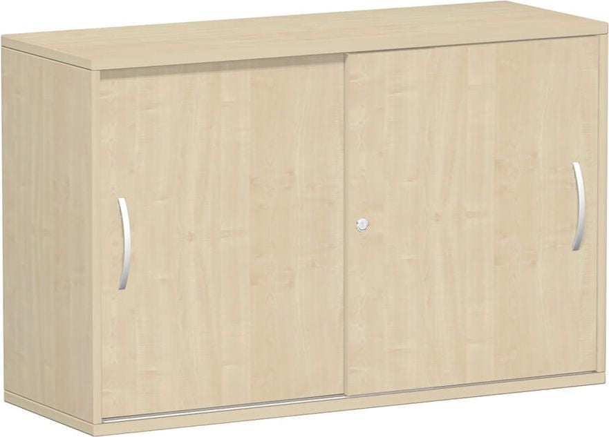 Aktenschrank Geramöbel Flex S-312253, 120x79,8x42,5cm (BxHxT), 2 Schiebetüren, 1
Fachboden, 2 Ordnerhöhen, Bogengriff,
abschließbar, ahorn