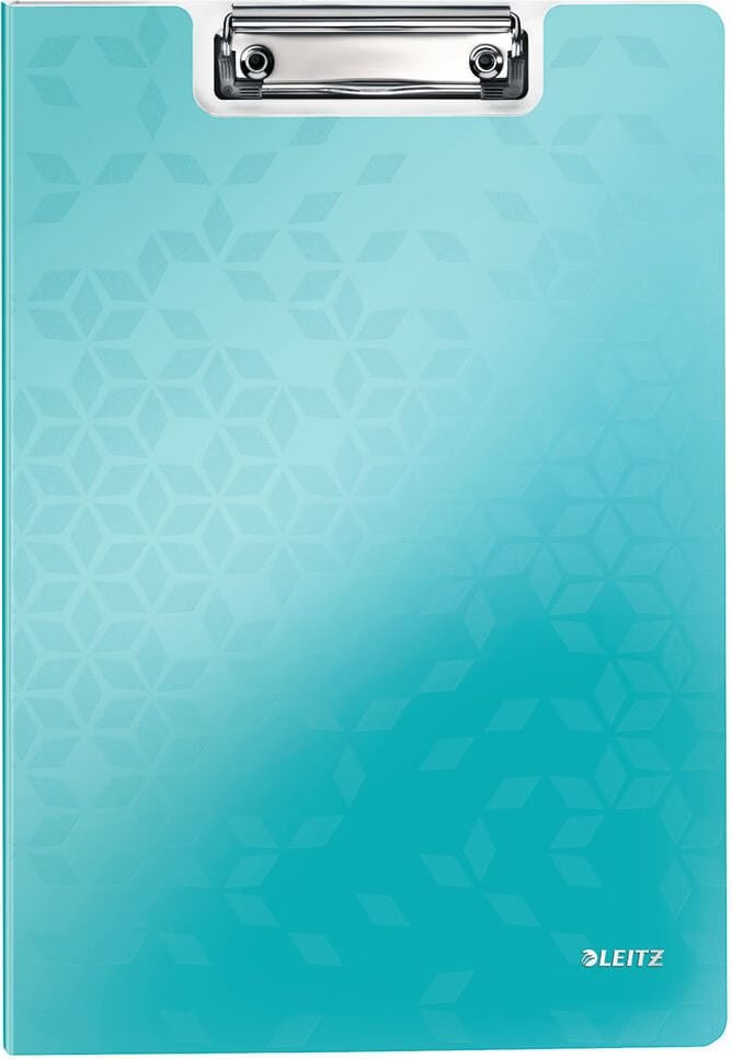 Klemmmappen Leitz WOW A4 4199, Innentasche, Metallklemme kurze Seite,
Polyfoam, WOW-Farben, eisblau