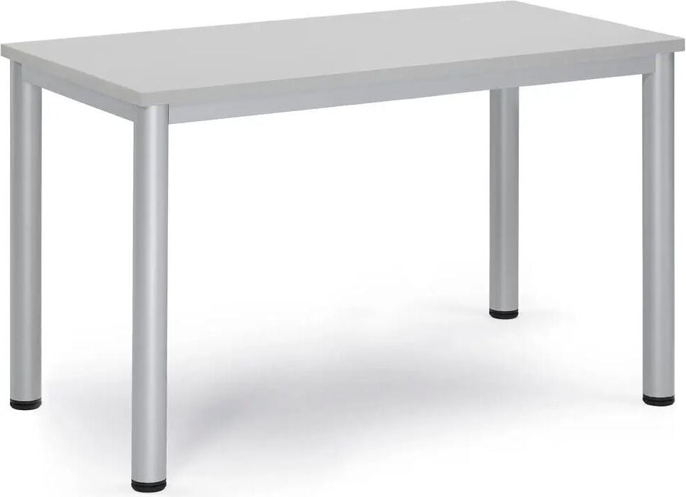 Besprechungstisch Deskin BASE-MODUL Q, 1200 x 600 x 720 mm (BxTxH), Gestell Alusilber RAL 9006, Gewicht 21 kg, grau