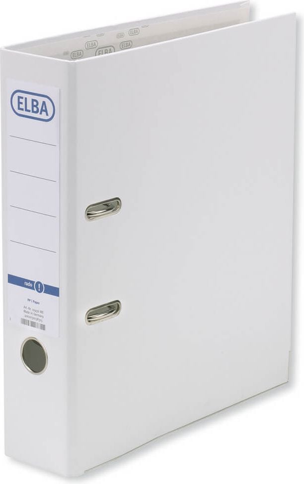 Ordner A4 Elba smart Pro 10456, 80mm, PP, A4, 8cm Rücken, PP-Folie, weiß