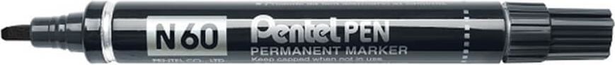 Permanentmarker Pentel N60, ca. 1,5-5,5mm, Keilspitze, wasserfest, schwarz