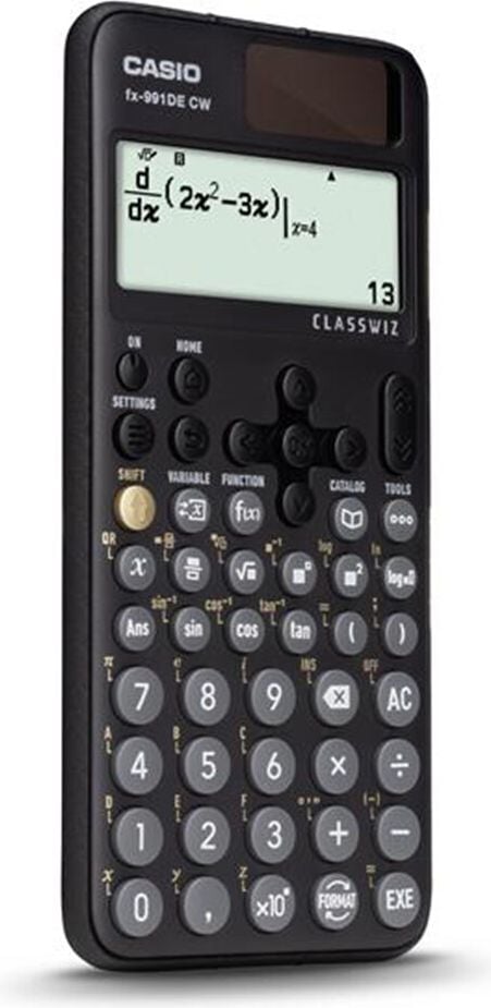 Taschenrechner Casio FX-991DE CW, 16/10 + 2 stelliges natürliches-Display, Solar- und Batteriebetrieb