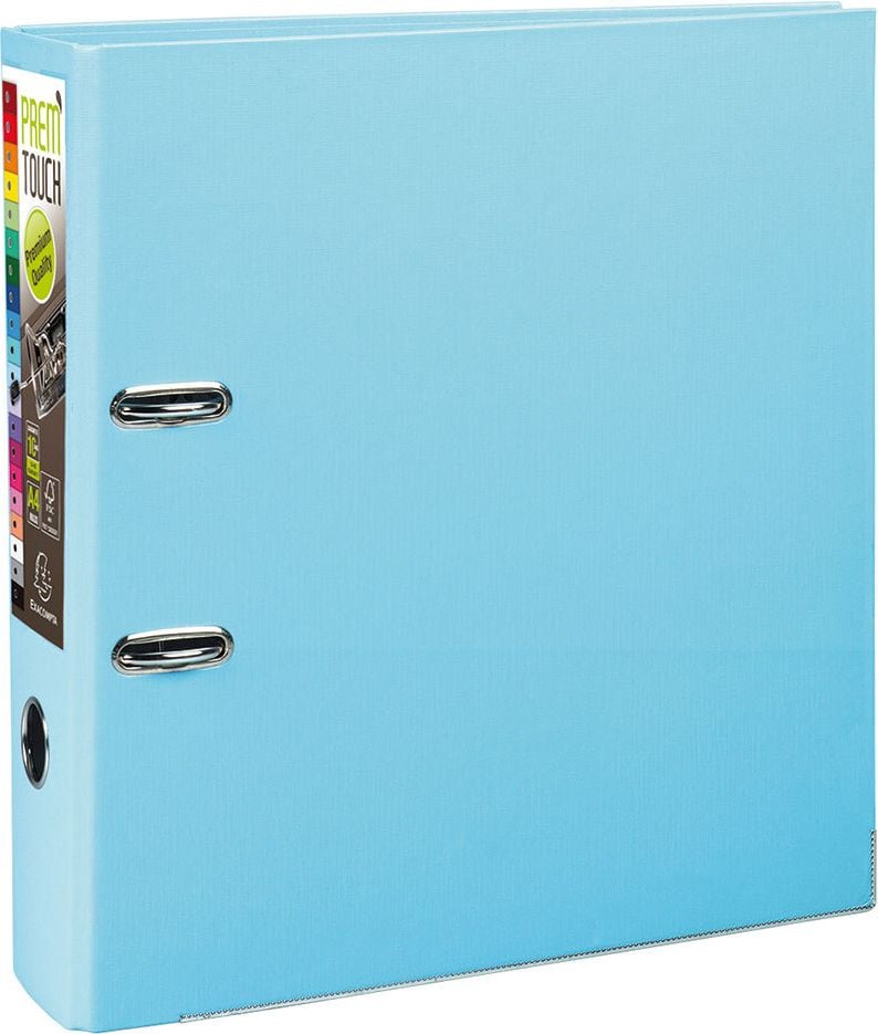 Ordner A4 Exacompta Prem Touch 533E, 80mm, PP, A4 Überbreite, 8cm Rücken, PP-Folie, hellblau