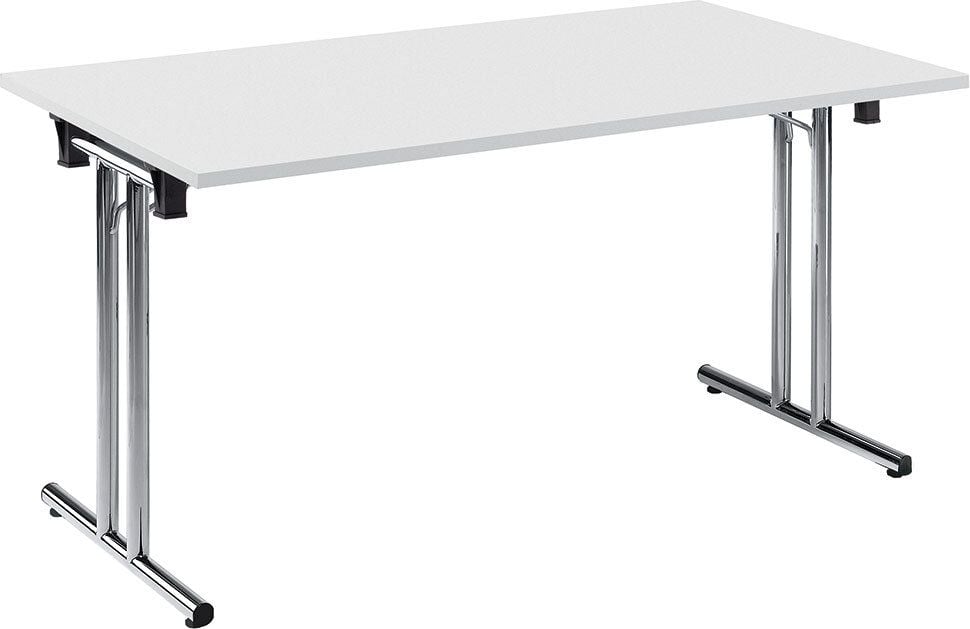 Klapptisch Deskin MODUL T-Fuß gerade 25972, 140 x 70 cm (B x T), rechteckig, T-Fußgestell
verchromt, weiß