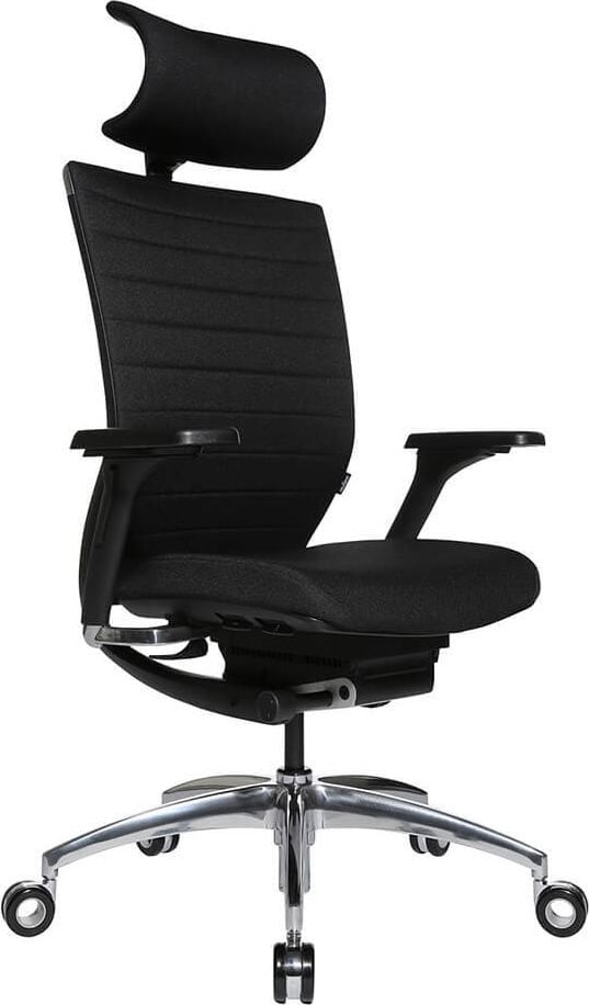 Bürodrehstuhl Wagner Titan 20, mit Armlehnen, Rückenlehne gepolstert,
mit Kopfstütze, Teppichbodenrollen, grau