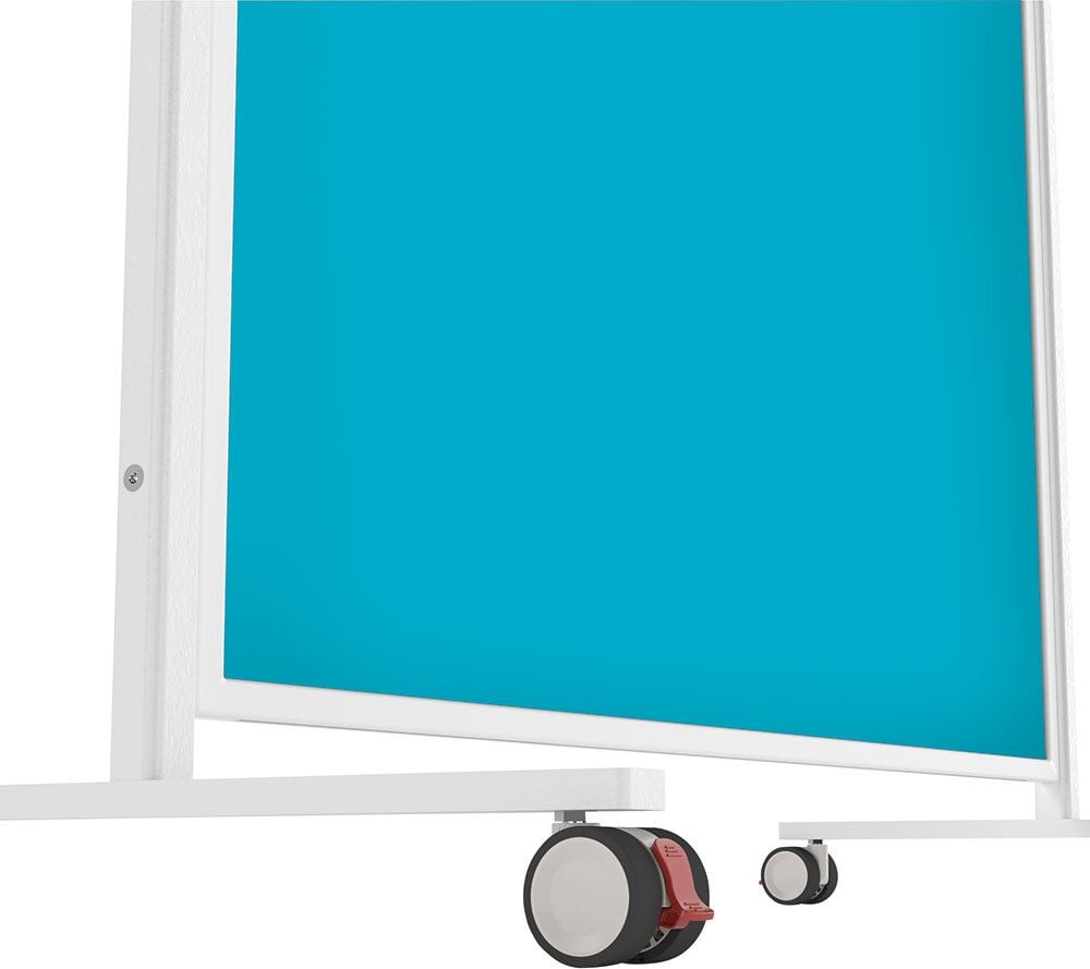 Moderationstafeln Magnetoplan Design VarioPin 11811, Tafel: 180x100cm, einteilig, pinnbarer Filz
farbig, Aluminumrahmen (weiß), Standfuß mit
Rollen, rot