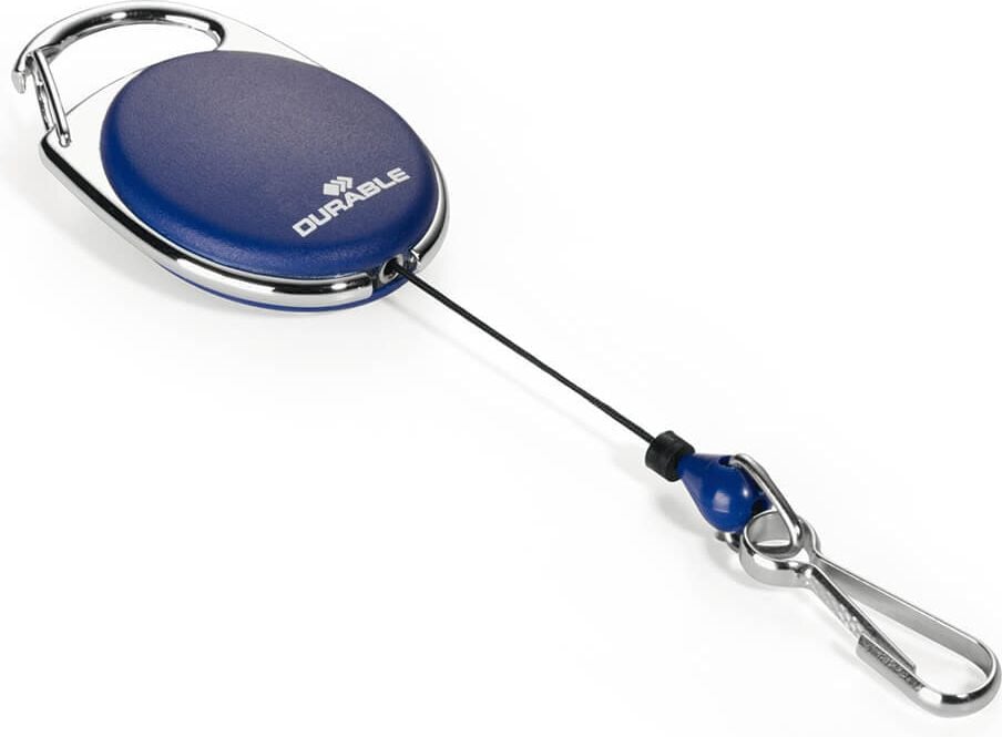 Ausweiskartenhalter Durable JoJo Style 8327, oval, Federhaken, blau