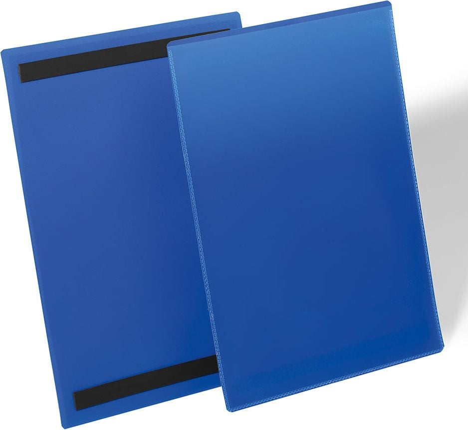 Kennzeichnungstaschen Durable 1744, 210x297mm (A4 hoch), magnetisch, farbig, Pack 50 Stück, dunkelblau