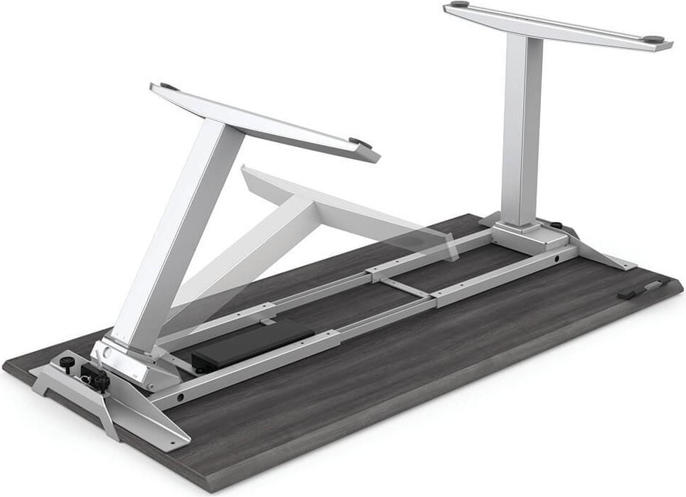 Hubschreibtisch Fellowes Levado 180 cm, 180x80cm (BxT), 64-126cm Höhe, rechteckig,
C-Fuß silber, walnuss