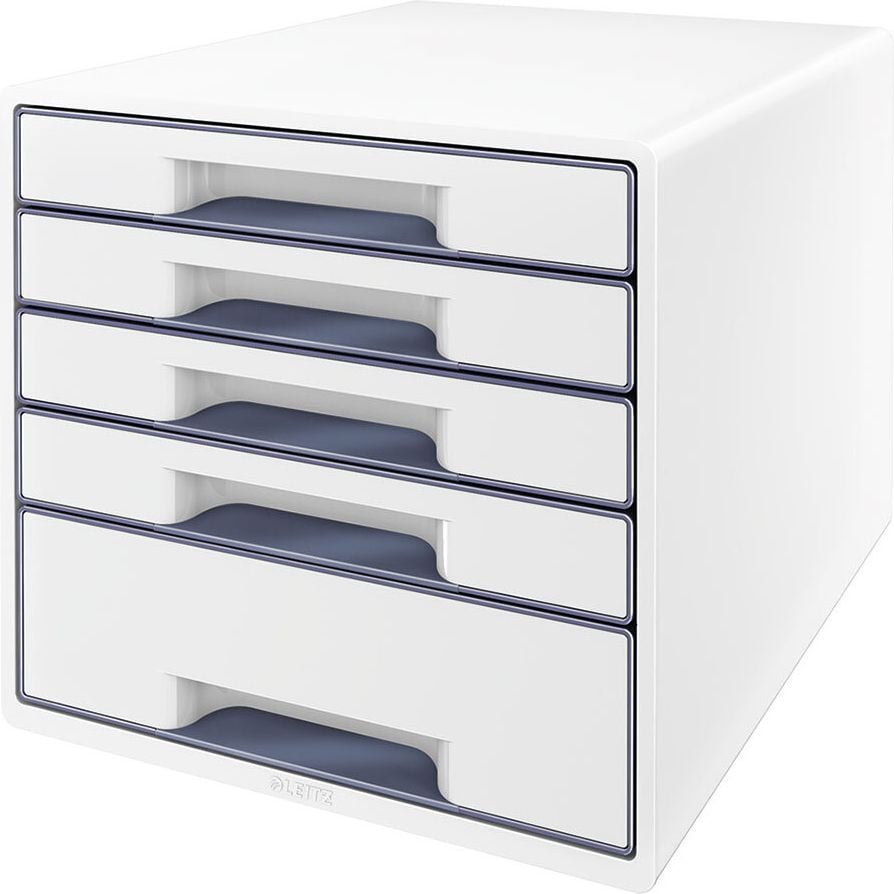 Schubladenbox Leitz WOW CUBE 5214, für A4, 5 geschlossene Schubladen, weiß