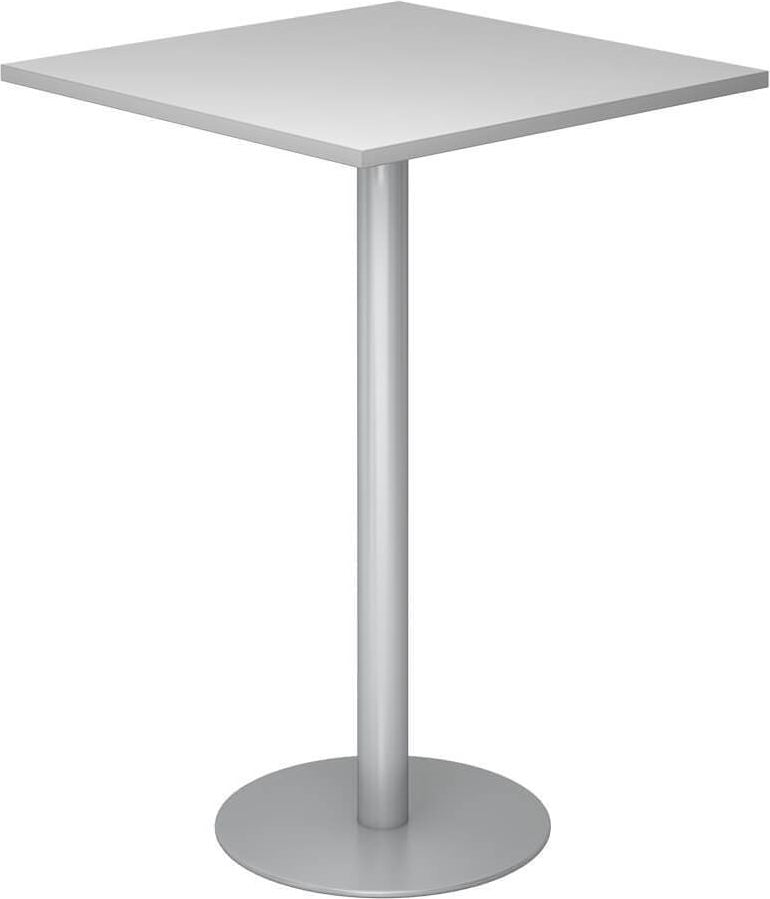 Stehtisch Hammerbacher STH88/x/S, 80x80cm (BxT), 111,6cm Höhe, Standfuß silber, grau