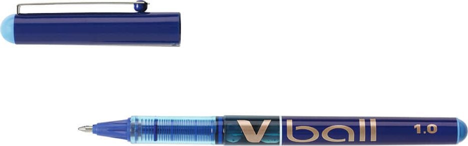 Tintenroller Pilot V-Ball 1.0 BL-VB-10 2240, ca. 0,6mm, Einweg, Kappe mit Clip,
Gehäusefarbe=Schreibfarbe, blau