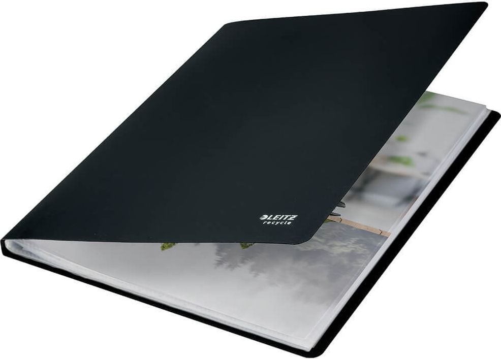 Sichtbuch Leitz Recycle 4676, A4, mit 20 Hüllen, recyceltes Polypropylen (PP), schwarz