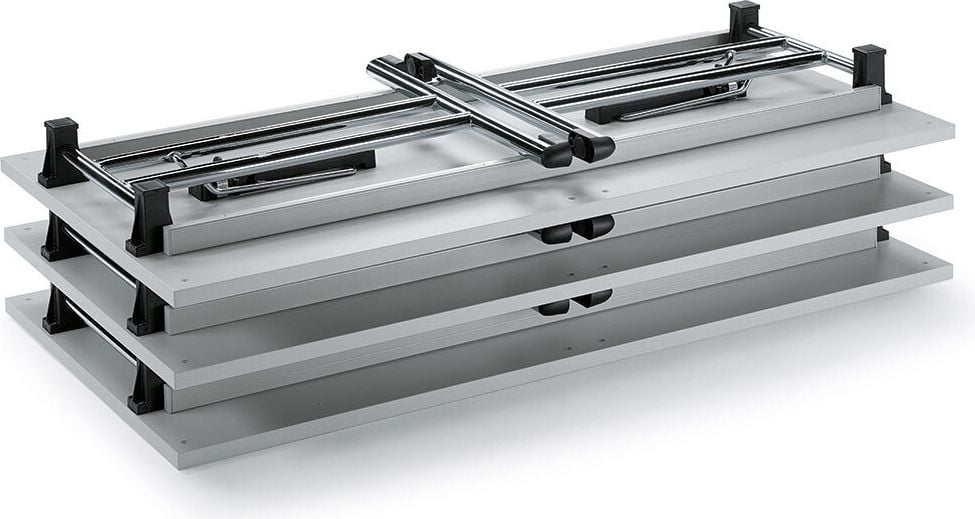 Klapptisch Deskin MODUL T-Fuß gerade 27889, 140 x 80 cm (B x T), rechteckig, T-Fußgestell
verchromt, weiß
