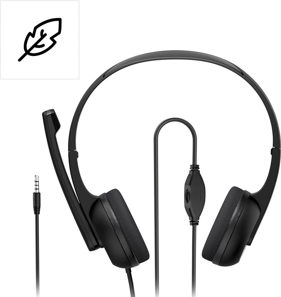 Headset Hama PC-Office-Headset HS-P150 V2 00139932, Stereo, 3,5 mm-Klinkenstecker
/Klinken-Adapter, verstellbarer Kopfbügel,
Bügelmikrofon, schwarz/silber