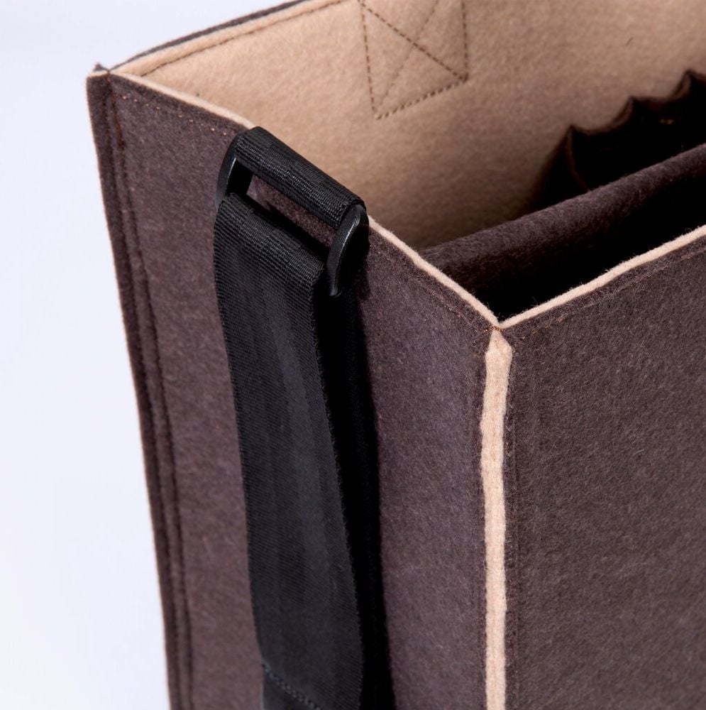 Aufbewahrungstasche Sigel Desk Sharing Bag Bicolor M BA422, für Laptops bis 15,4 Zoll, 100% recycelter PET-Filz, 2 Fächer, 5 separate Einsteckfächer, braun/beige