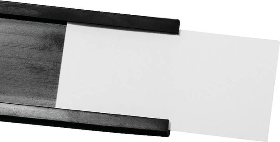 Beschriftungsschilder für C-Profil Magnetoplan 17740, 40mm, Papier-Etiketten +
Klarsicht-Schutzfolie, auf A3 Bögen