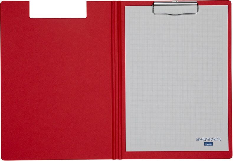 Klemmmappen Maul MAULbalance Schreibmappe A4 23820, Bügelklemme kurze Seite, Karton kaschiert mit Kraftpapier, Aufhängeöse, braun
