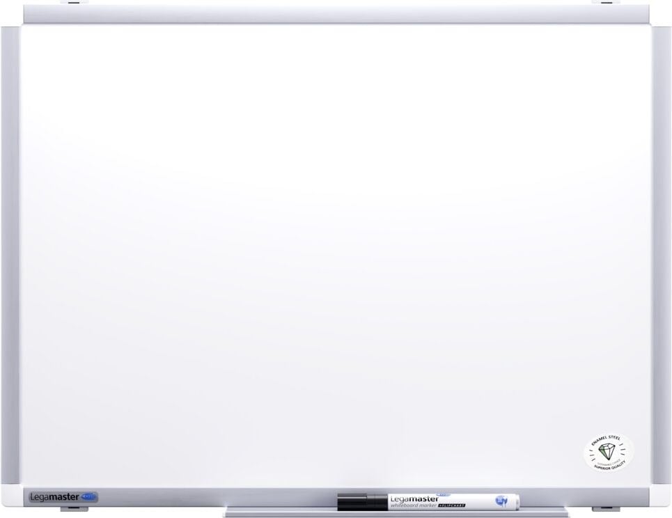 Whiteboard Legamaster Premium Plus 7-101035, 45x60cm, emailliert, trocken abwischbar, Aluminiumrahmen, Wandaufhängung, inkl. Zubehör, FSC, EU Ecolabel