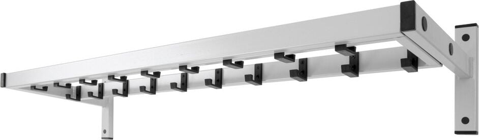 Garderobenleisten V-Part Safe 19, 19 Haken, zur Wandmontage, schwarz/grau