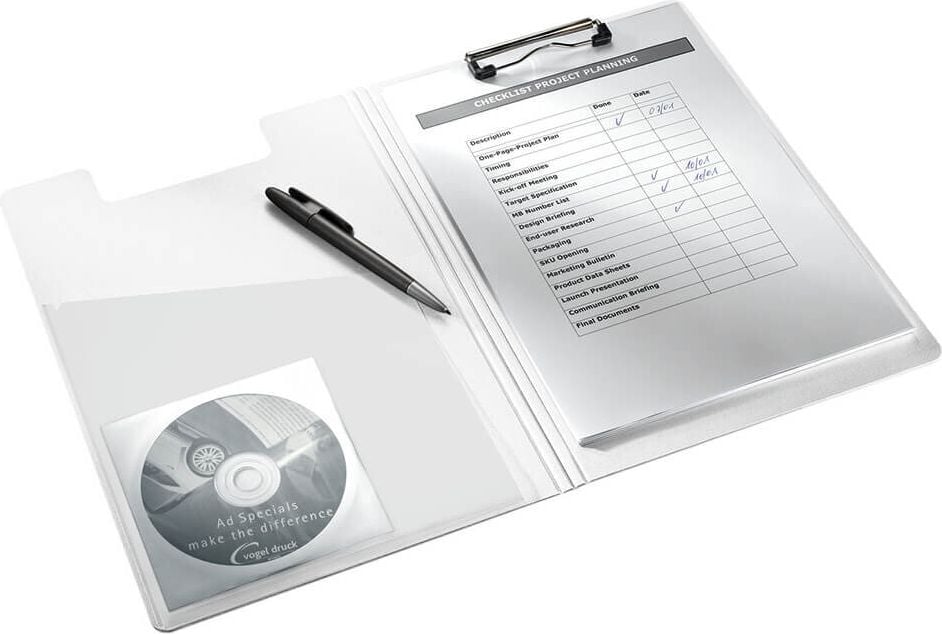 Klemmmappen Leitz WOW A4 4199, Innentasche, Metallklemme kurze Seite,
Polyfoam, WOW-Farben, schwarz