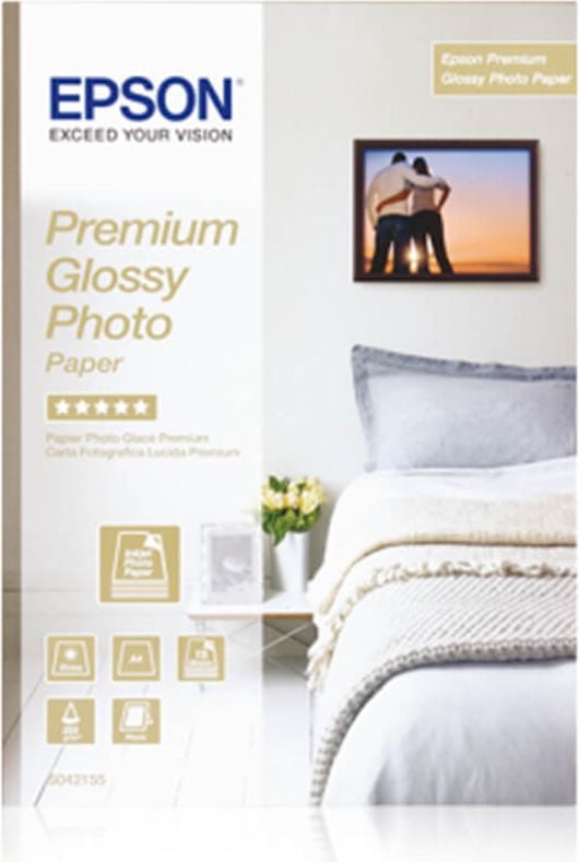 Epson Inkjetpapier S042155, A4, 255 g/m², InkJet-
Premium-Glossy Pack 15 Blatt