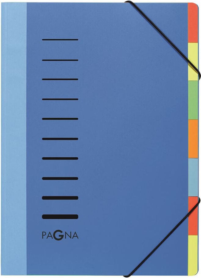 Ordnungsmappen Pagna Deskorganizer Lucy Colours 44043, A4, 7 Fächer, PP, Eckspannergummi, blau