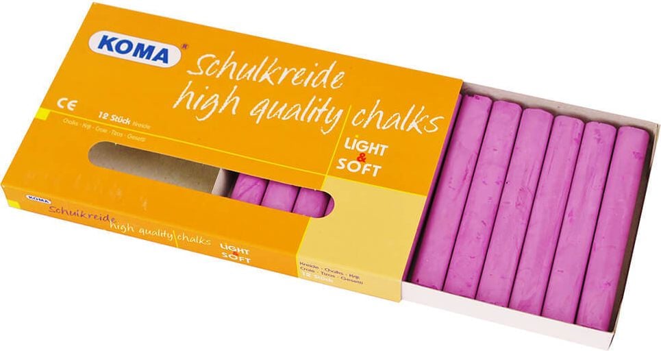 Kreide KOMA farbig, Wandtafelkreide, Pack 12 Stück, violett