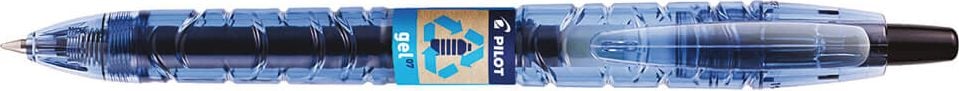 Gelschreiber Pilot B2P Bottle2Pen Gel 0.7 BL-B2P-7-BG-FF, 0,4mm, nachfüllbar, Druckmechanik, Gehäuse 90% recycelter Kunststoff, klimaneutrales Produkt (ClimatePartner), schwarz