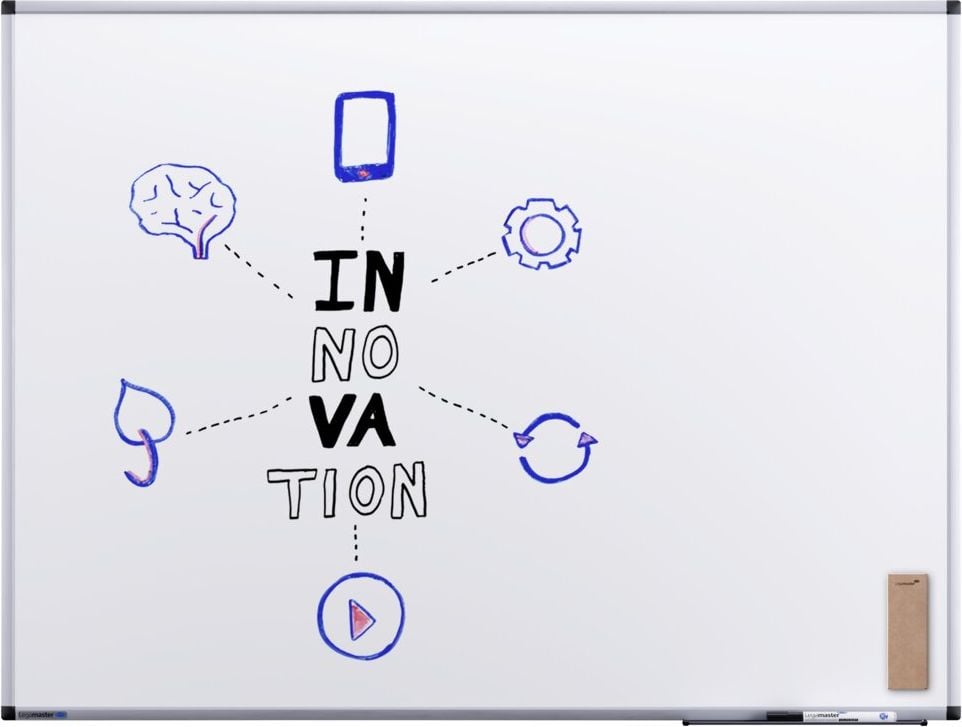 Whiteboard Legamaster UNITE 7-108154, 90x120cm, lackiert, trocken abwischbar, Aluminiumrahmen, Wandaufhängung, inkl. Zubehör, FSC, EU Ecolabel