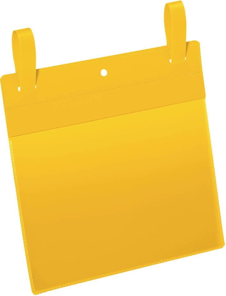 Gitterboxtaschen Durable 1749, 210x148mm (A5 quer), Laschen, farbig, Pack 50 Stück, gelb